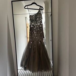 Dave & Johnny formal gown prom sequin mirror mermaid embellished tulle gemstone